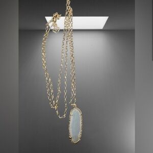 Kendra Scott Layla Long Pendant Necklace, Gold Opalite Illusion